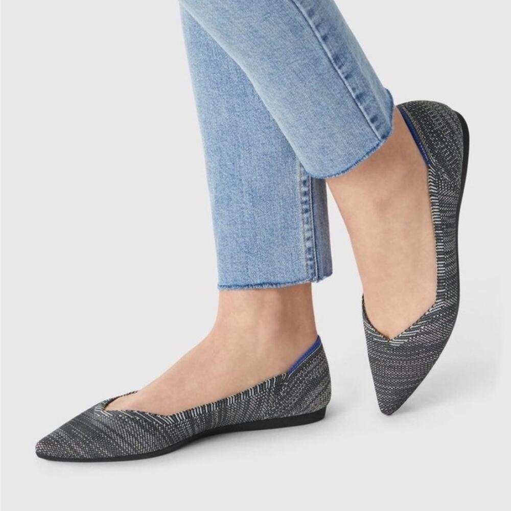 Rothy’s The Point Retired Granite Heather Flats Size 6